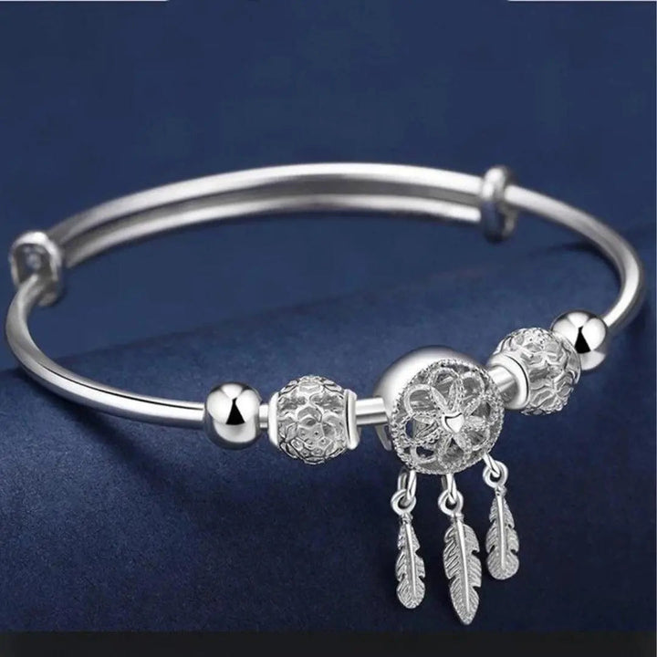 Pulsera Rígida Atrapasueños de Plata