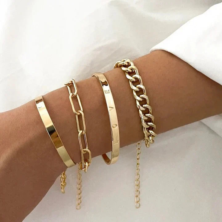 Set Bracciali Élan Mercer de Oro Blanco